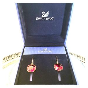 SWAROVSKI NIB Red Crystal Earrings